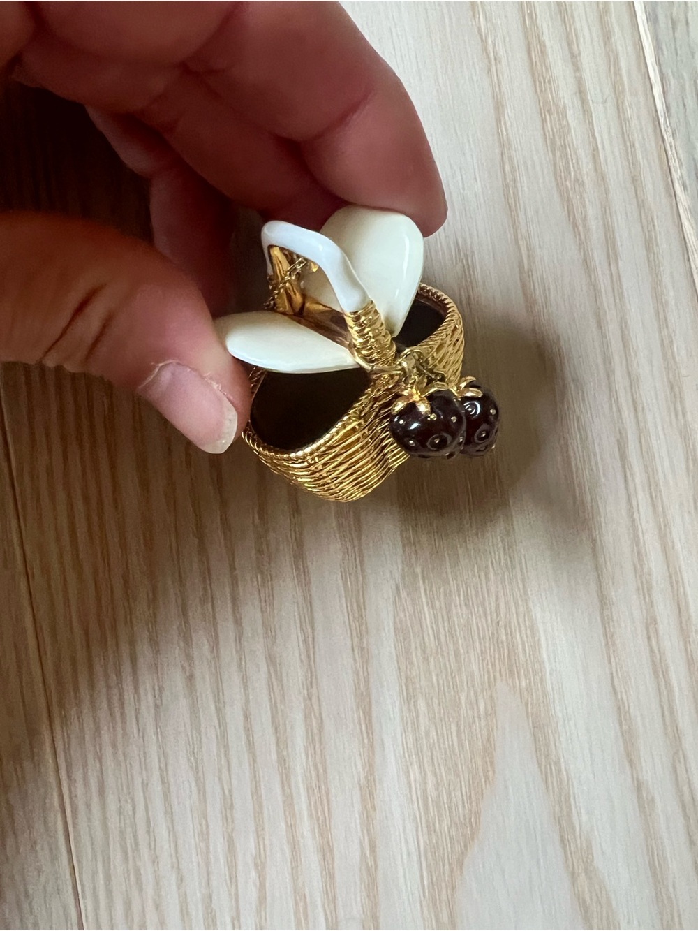 Kate Spade Strawberry Picnic Basket Novelty Necklace - Picture 4 of 5